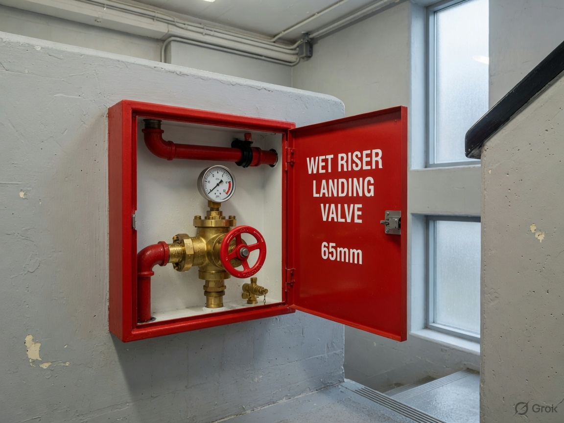 Wet riser landing valve